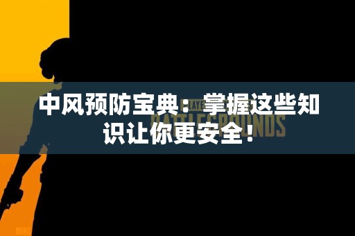 中风预防宝典：掌握这些知识让你更安全！