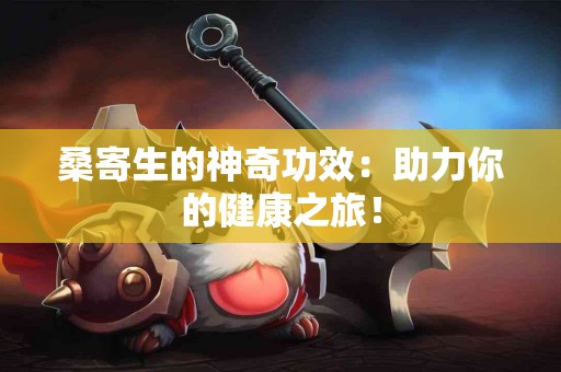 桑寄生的神奇功效：助力你的健康之旅！