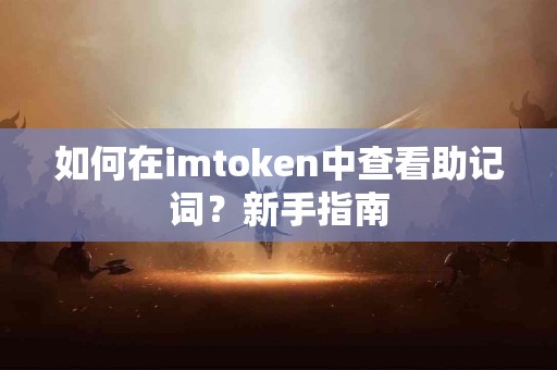 如何在imtoken中查看助记词？新手指南